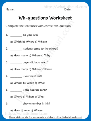 Question word worksheets | K5 Learning