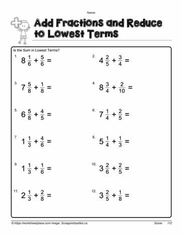 Grade 5 adding fractions mixed numbers | PDF