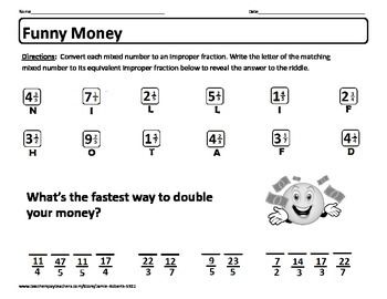 improper fractions to mixed numbers worksheets