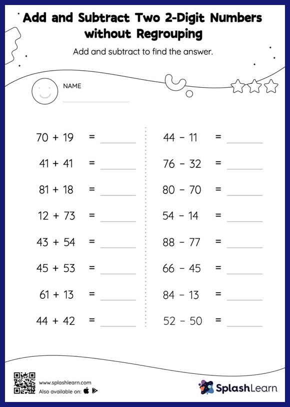 2 Digit Addition with Regrouping Math Worksheet - Twisty Noodle