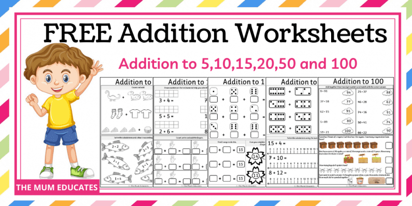 Free Fall Math Worksheet for Kindergarten - Apple Addition | Made