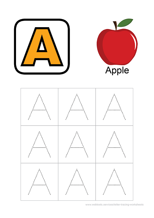 Capital Letter A Tracing Worksheet | Trace Uppercase Letter A