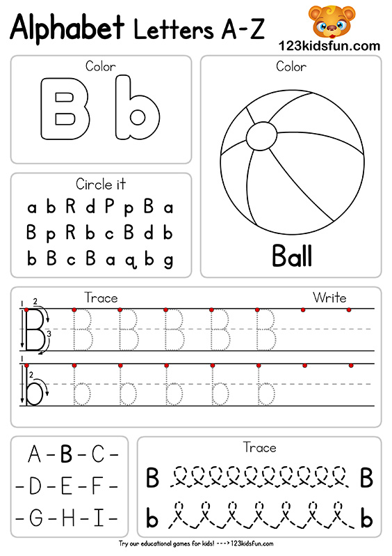 Free Preschool & Kindergarten Alphabet & Letters Worksheets 
