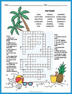 Back To School. Easy Word Search Crossword Puzzle Worksheet Stock 