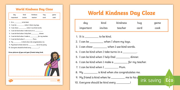 Random Acts of Kindness for Kids Facts &amp; Worksheets