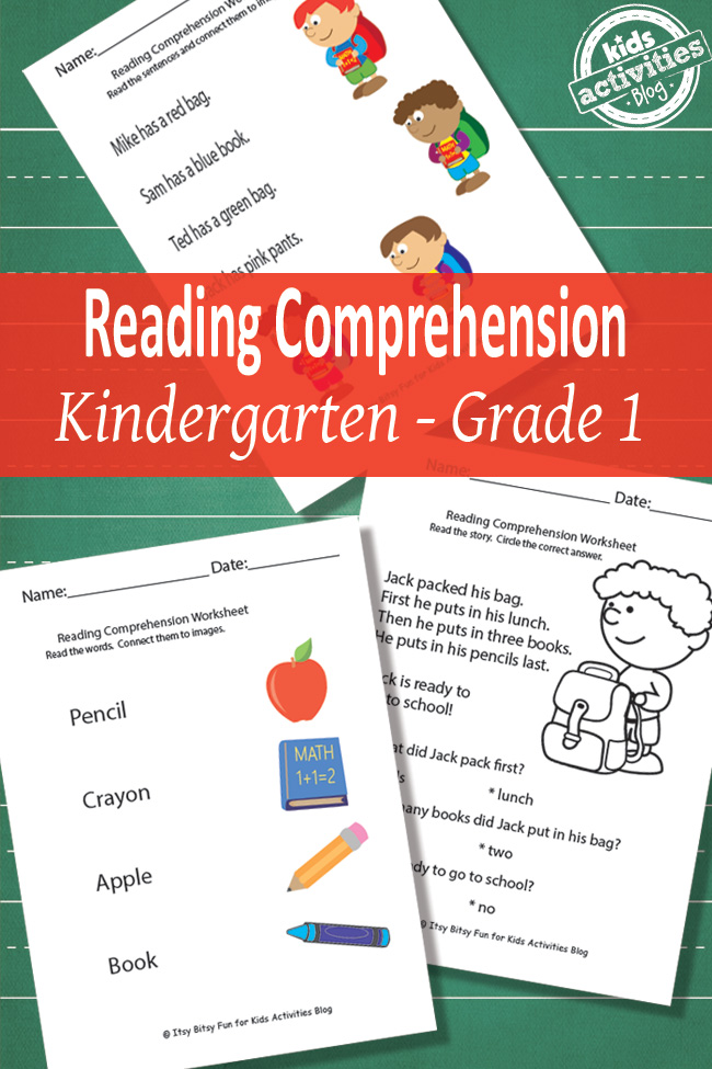 Kindergarten Reading Comprehension Worksheets - Itsy Bitsy Fun