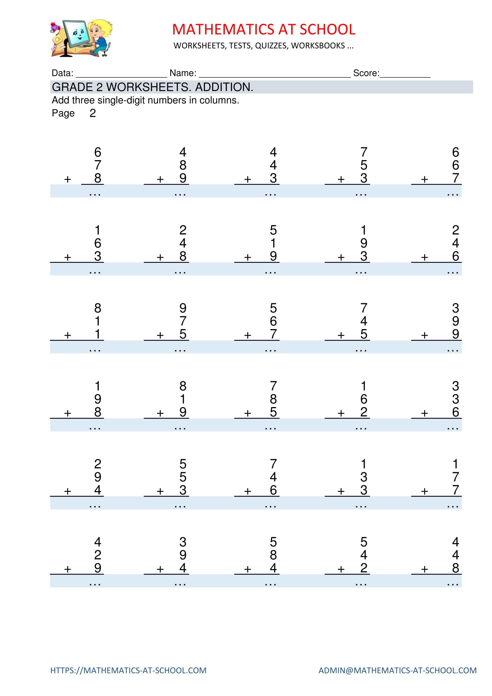 Free Math Worksheets - Download Excel Spreadsheets