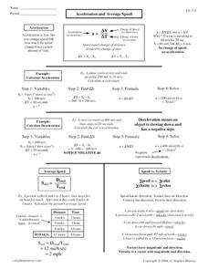 velocity acceleration worksheets answers