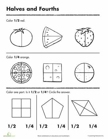 Basic Fraction Worksheet by Brick Red Bard | TPT