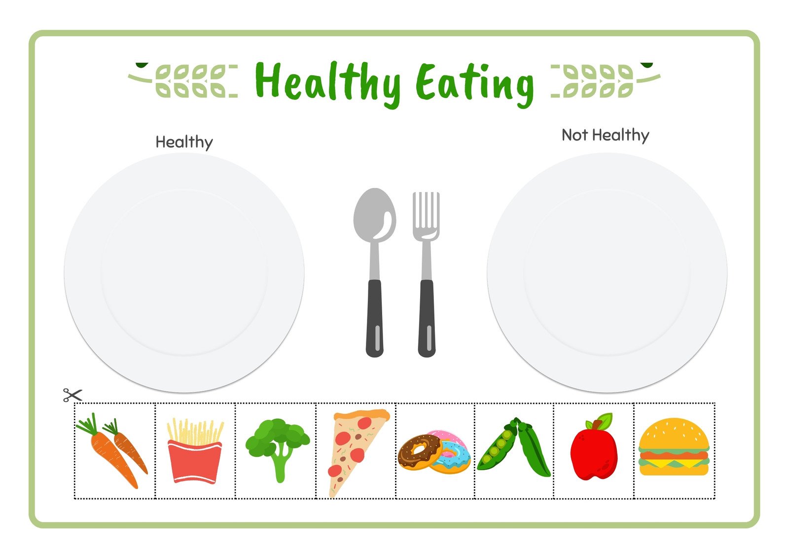Free Healthy Food And Unhealthy Food Activity Sheets For Preschool 