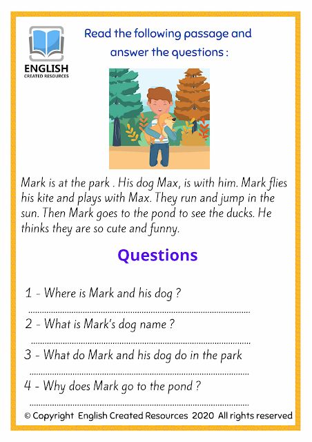 3rd Grade Reading Comprehension Worksheets