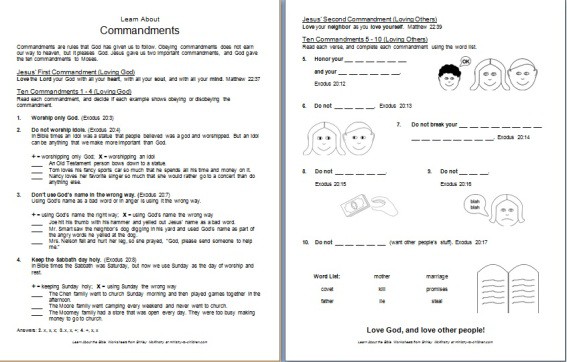 Ten Commandments Word Search Worksheet / Worksheet - Twinkl