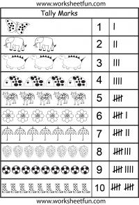 Free printable worksheets on Counting and Tallying.