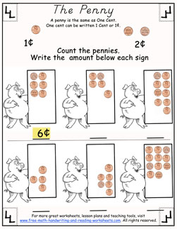 Kindergarten Money Worksheets 1st Grade