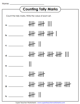 Tally Chart Worksheets