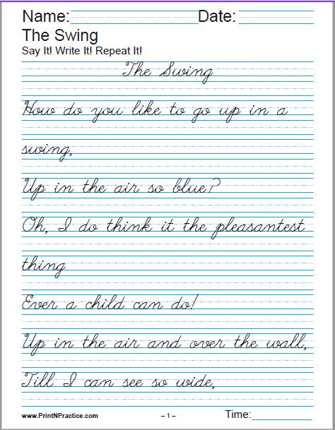 Handwriting Practice Sheets - free handwriting worksheets - 3 styles