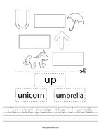 letter u worksheets for preschool