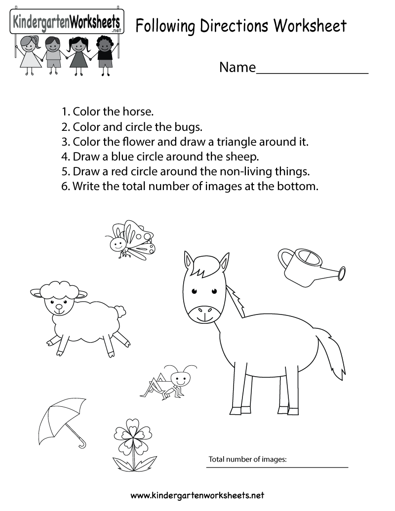 free following directions worksheets pdf