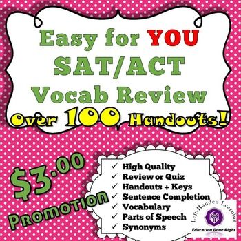 150 Vocabulary Word-Definition Lists and Worksheets for Middle 