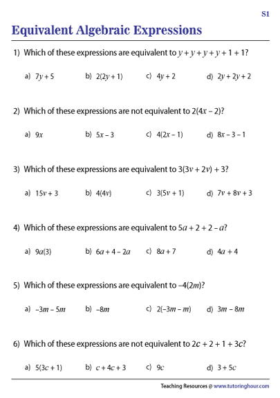 Introduction to Algebra Worksheet - No prep! | Teaching Resources