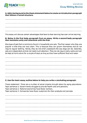 writing essay exercise pdf