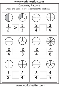 50+ Comparing Fractions with Unlike Denominators worksheets for