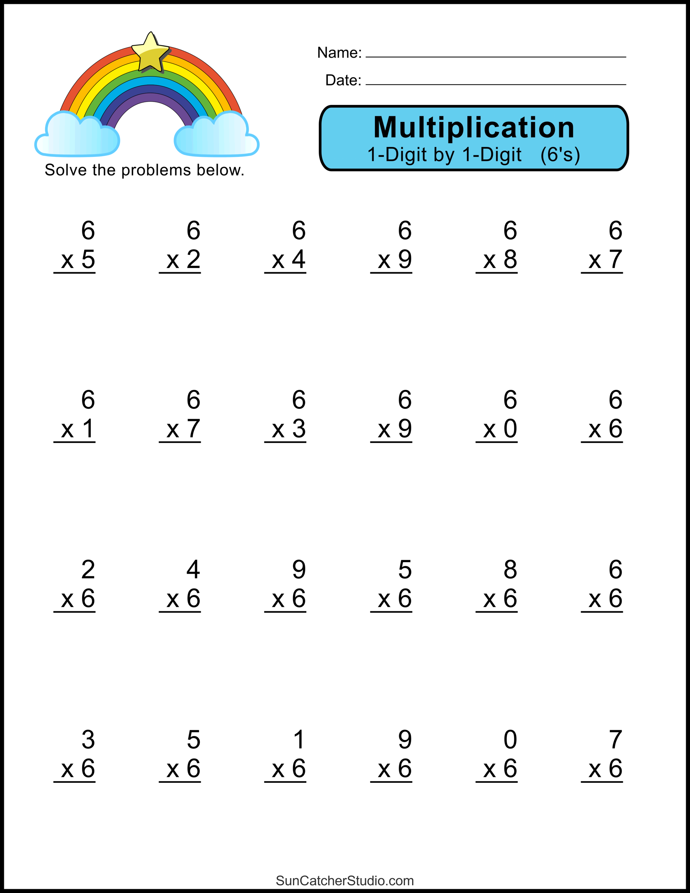 Math Worksheets Printable 2nd Grade Multiplication Game 80 - Etsy