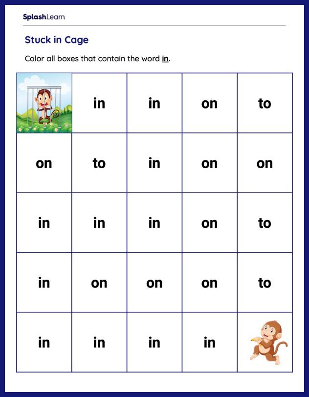 Sight Word Activity Sheets - Kindergarten Mom