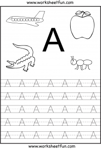 Printable Letter A Tracing Worksheet With Number and Arrow Guides 