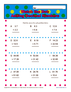 Comparing and Ordering Decimal Worksheets for Grade 4 &  5