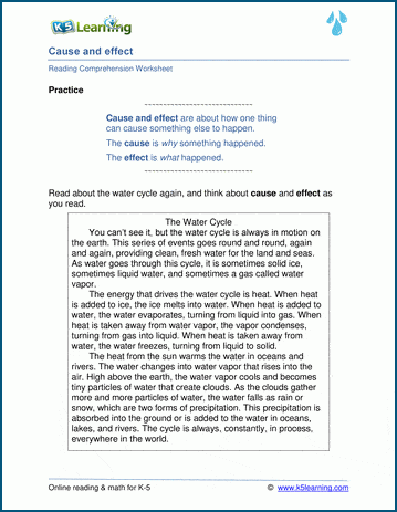cause and effect worksheets