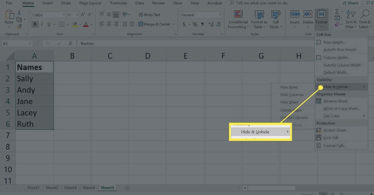 how to unhide worksheets in excel
