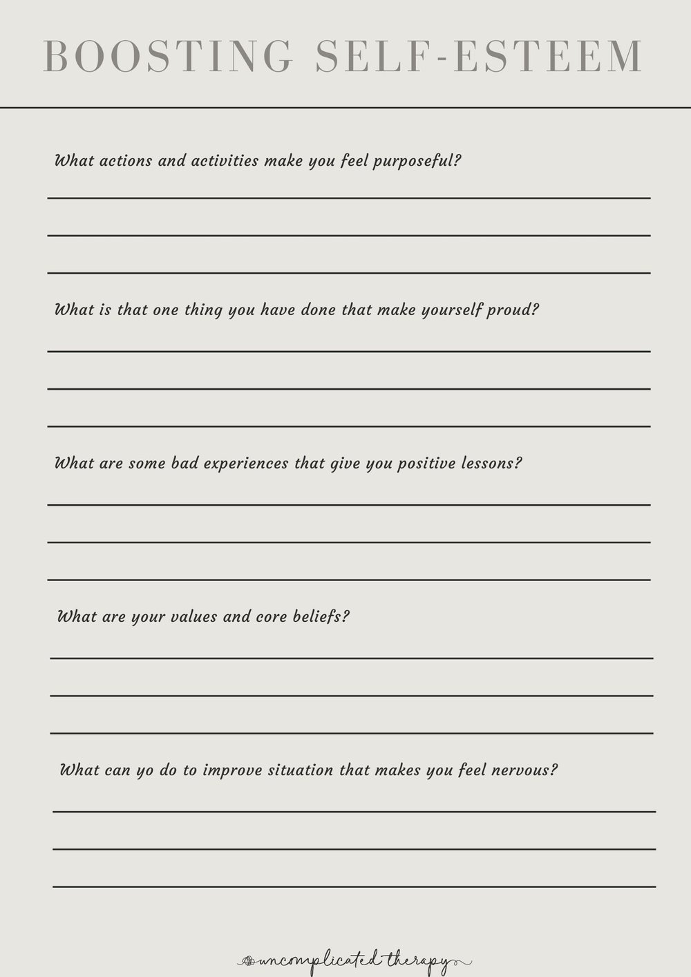 Self-Esteem WorkBook PDF | HerTruSelf