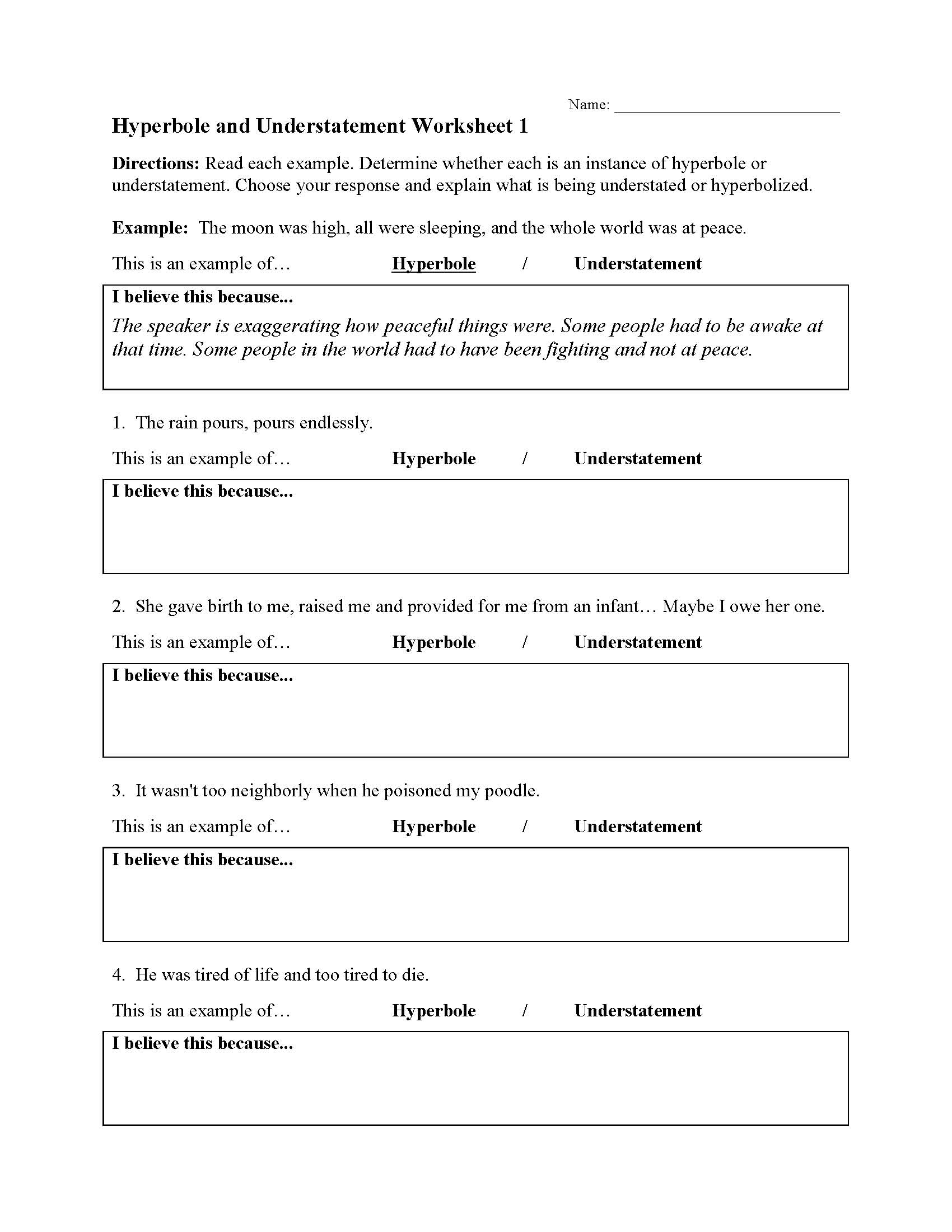Hyperbole Worksheets Fun And Engaging Exercises For Figurative Hyperbole Worksheets Fun And Engaging Exercises For Figurative