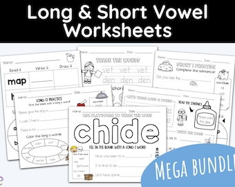 FREE Printable Short Vowel Worksheets for Pre-k and Kindergarten