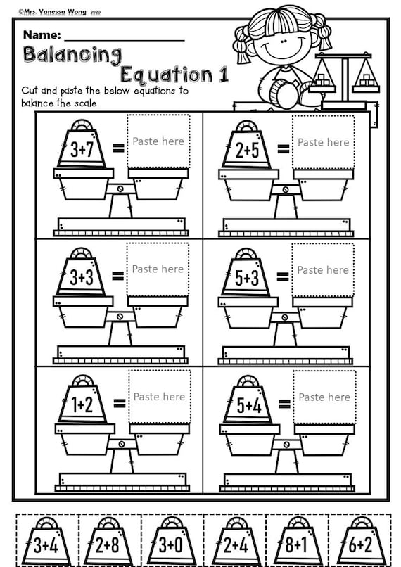 cut and paste kindergarten worksheets