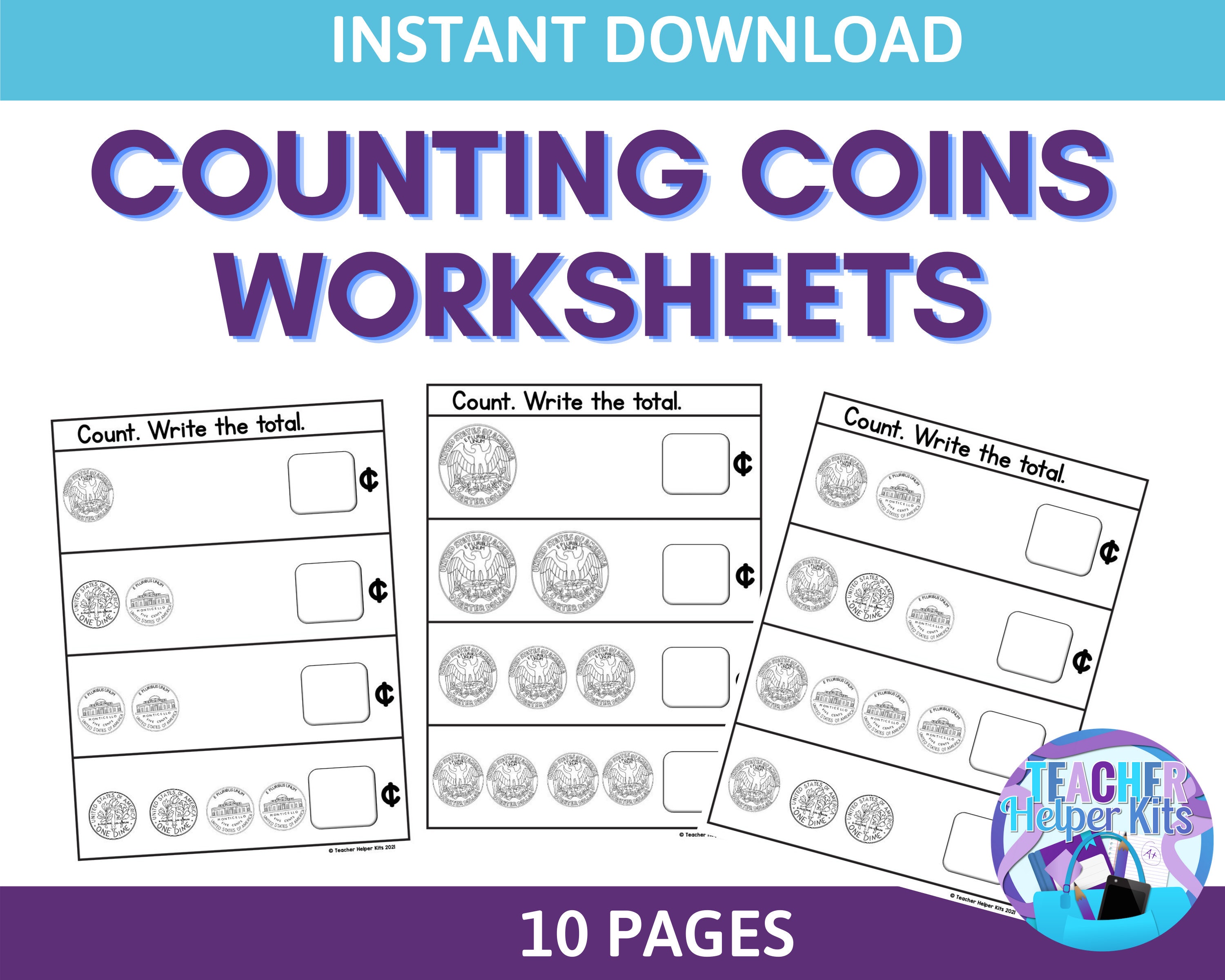FREE Cut and Paste Money Worksheets