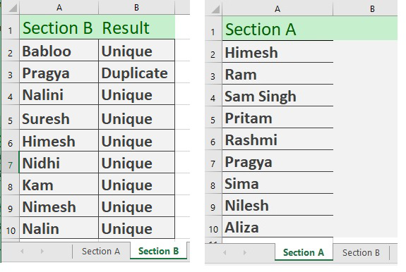 vlookup to find duplicates in two worksheets