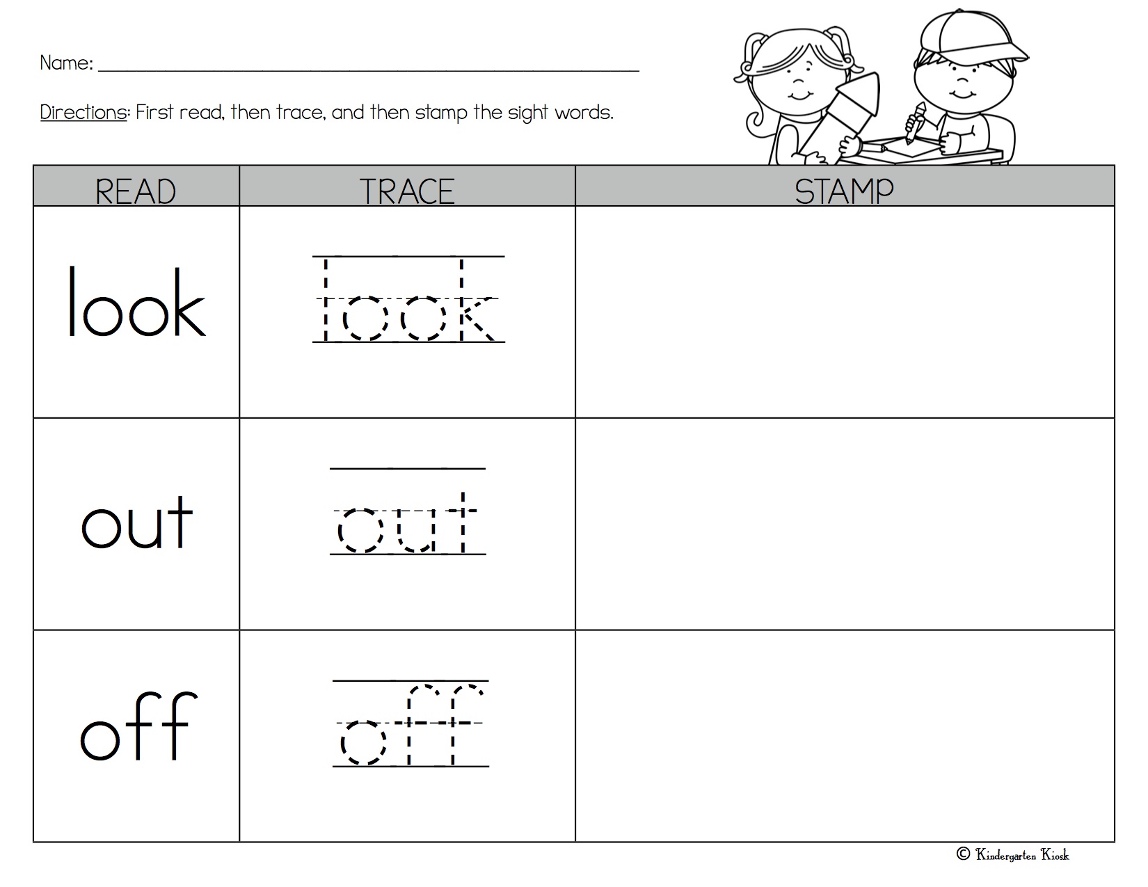 Sight Words Worksheets | Kindergarten Sight Words Practice by My 
