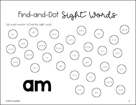 75 Printable kindergarten sight words worksheets - Active Little Kids