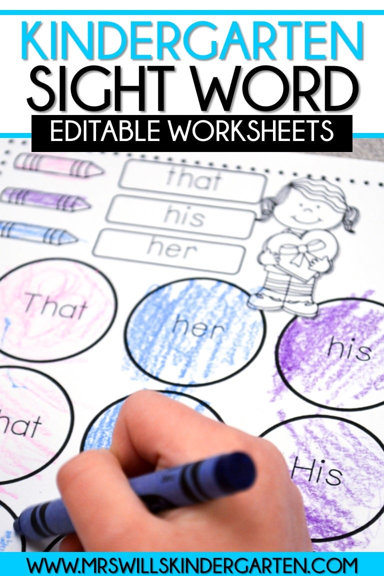 Kindergarten Sight Words Worksheets [NO PREP] - The Super Teacher