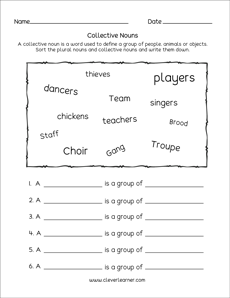 Animal Groups Collective Nouns Worksheets
