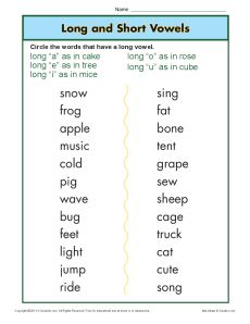 Christmas Short and Long Vowel Sounds Worksheet - Have Fun Teaching