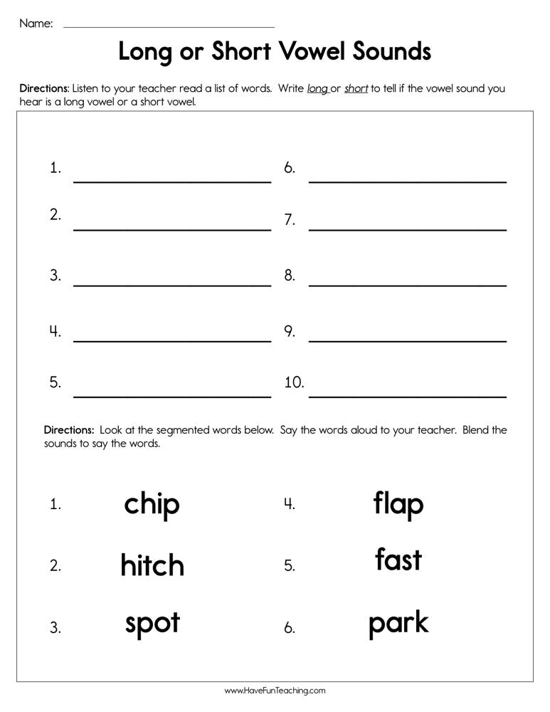 Long and Short Vowels Mixed Worksheets Google Kindergarten First 