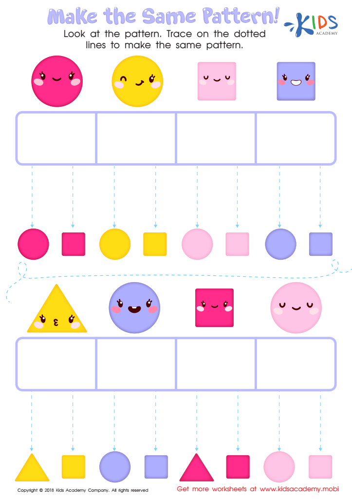 Free Printable Pattern Worksheets for Kindergarten PDF | Engaging ...
