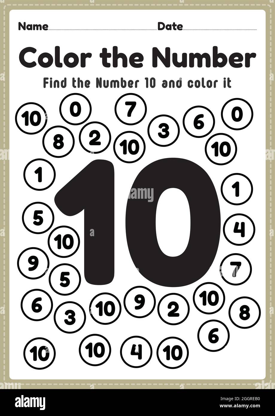 Mathematics - Preschool: Writing Number 10 Worksheet 10