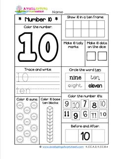 ✏️ FREE Back to School Preschool Number Worksheets 1-10