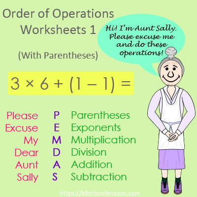 order of operations worksheets pdf