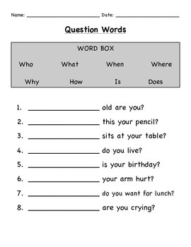 Free printable wh questions worksheets for kindergarten