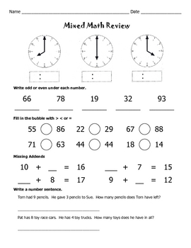 2nd Grade Math Worksheets - Place Value - Mental Math - ReadySetGo plus minus ten